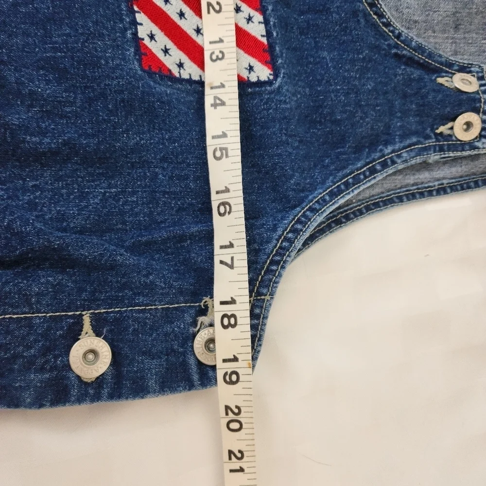 Sunshine Apparel Patriotic Dark Wash Blue Denim Overall Women's Dress Size M - Picture 4 of 5